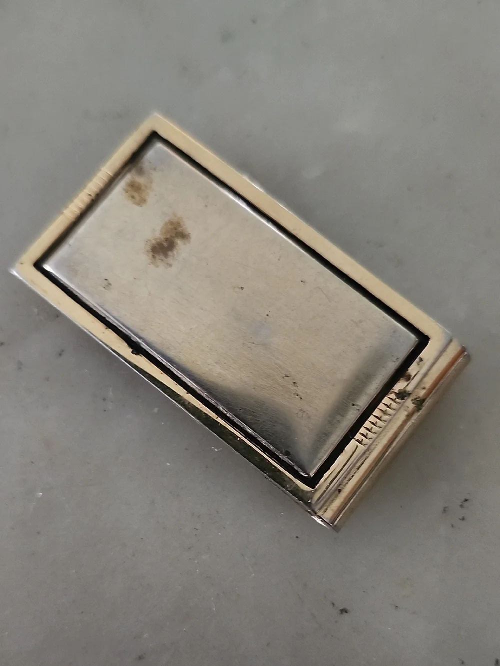 Vintage Gold Tone Rectangular Money Clip